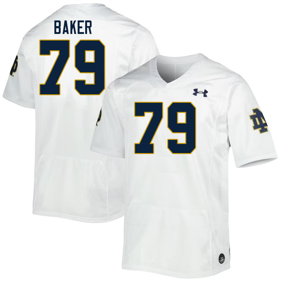 Men #79 Tosh Baker Notre Dame Fighting Irish College Football Jerseys Stitched-White